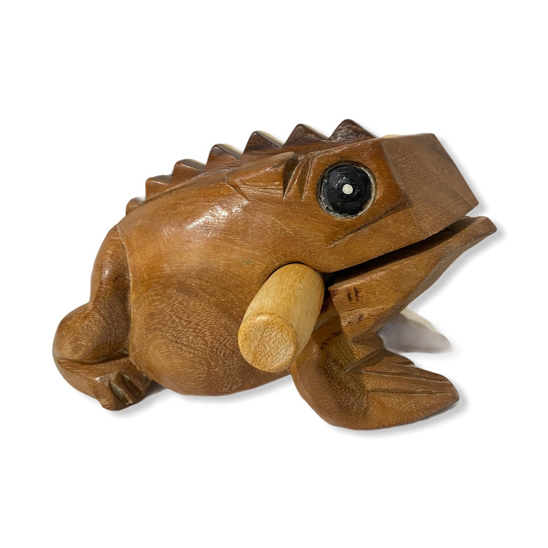 Natural wooden frog