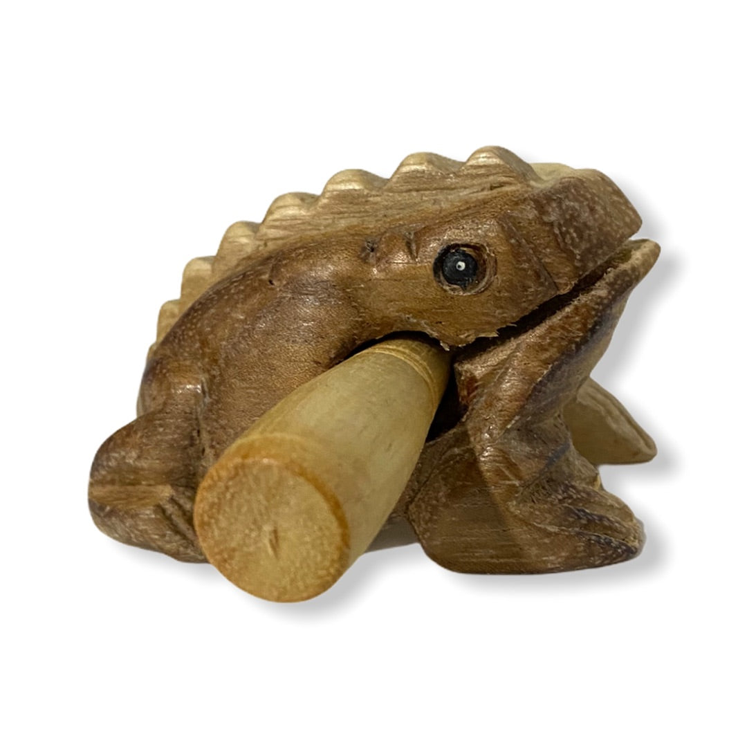 Natural wooden frog