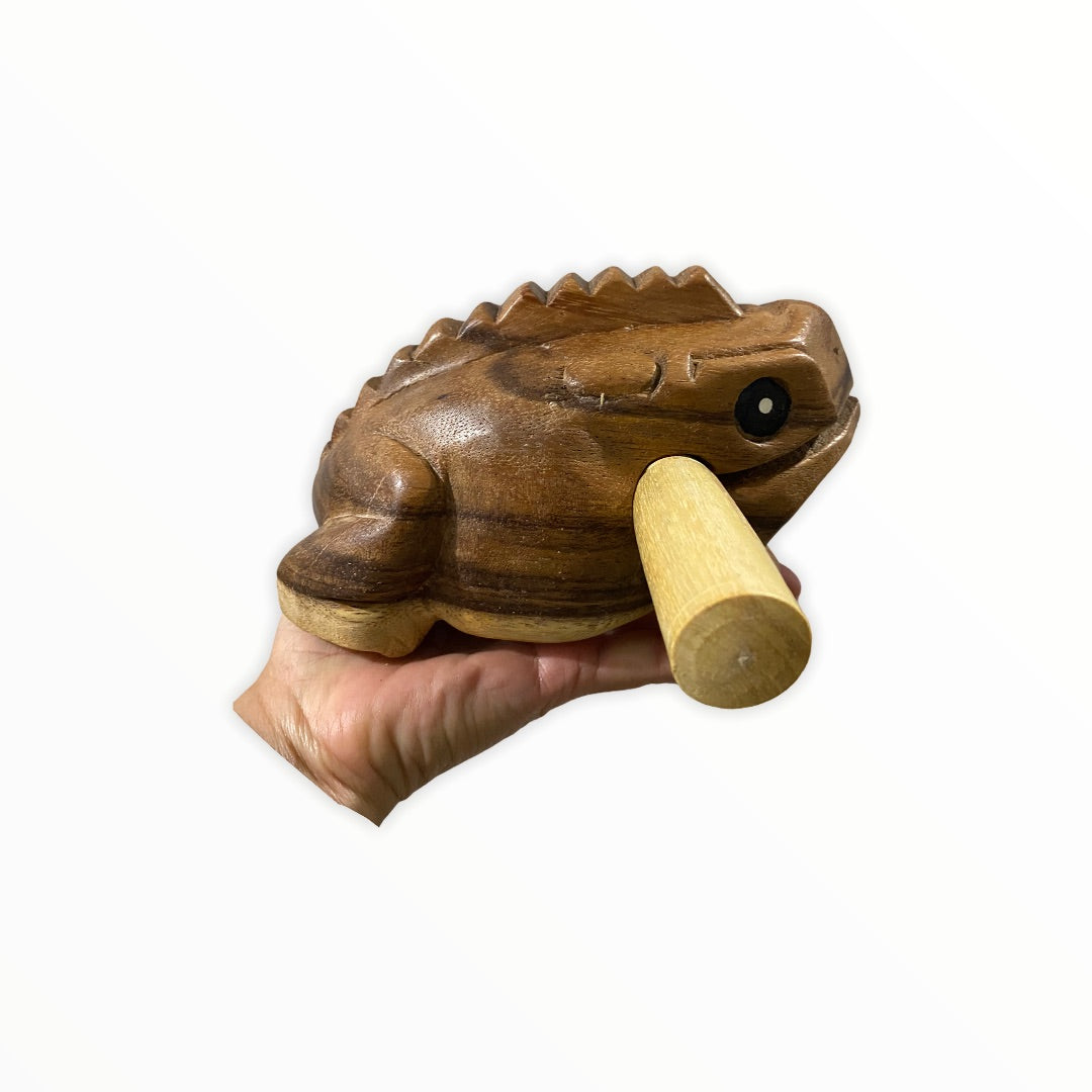 Natural wooden frog