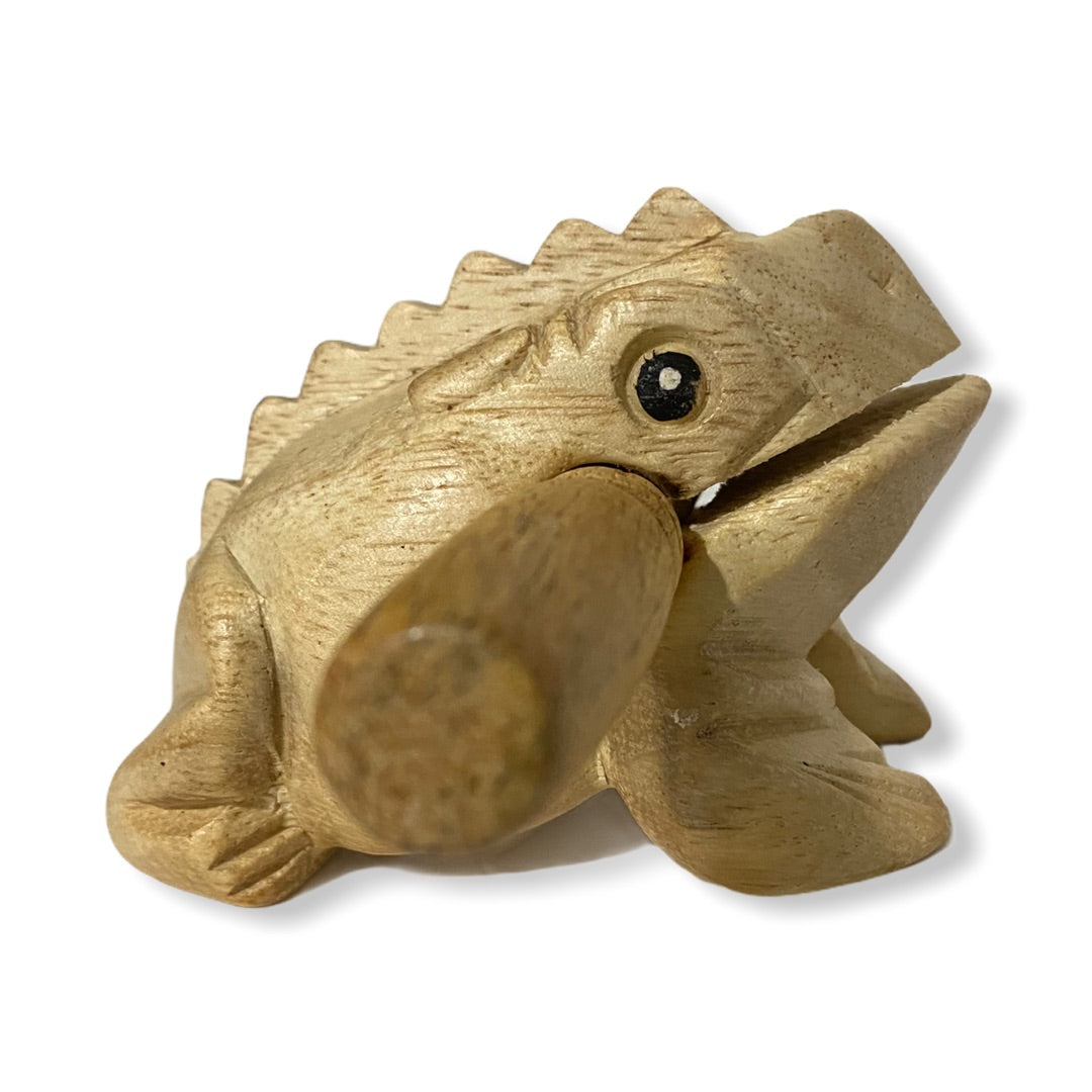 Natural wooden frog