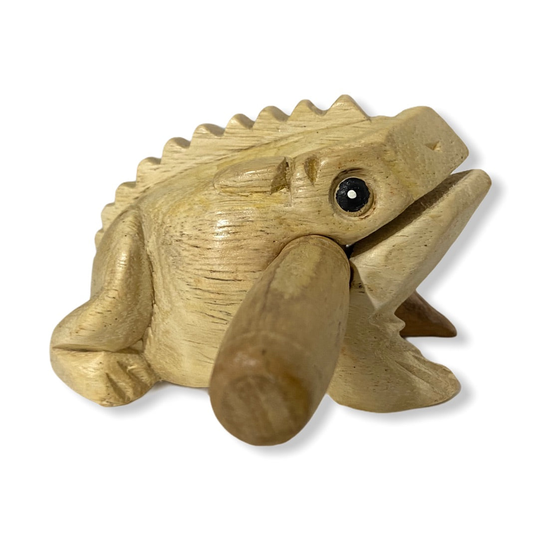 Natural wooden frog