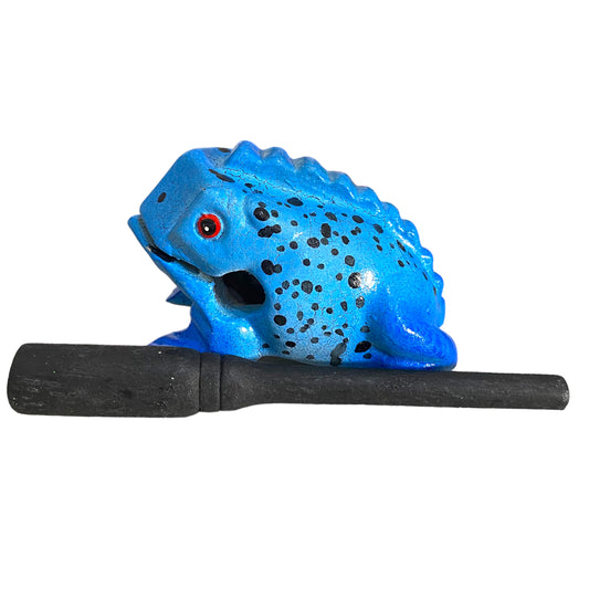 3" Medium Blue Dart Musical Percussion Frog