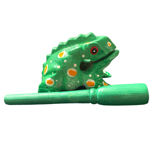 2" Small Mint Frog Musical Percussion Frog