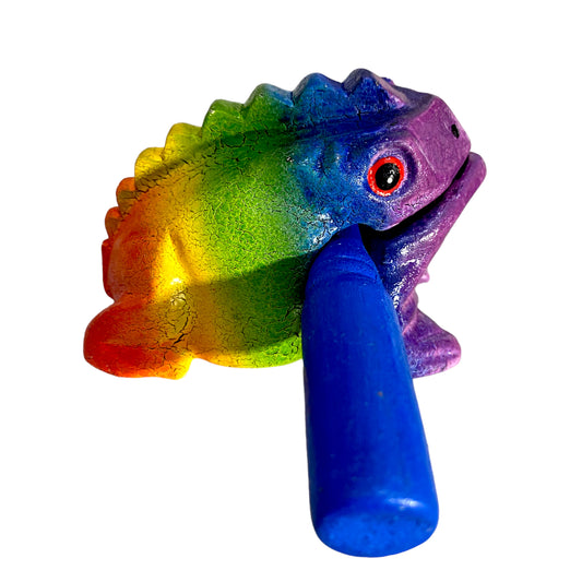 3" Medium Rainbow Musical Percussion Frog