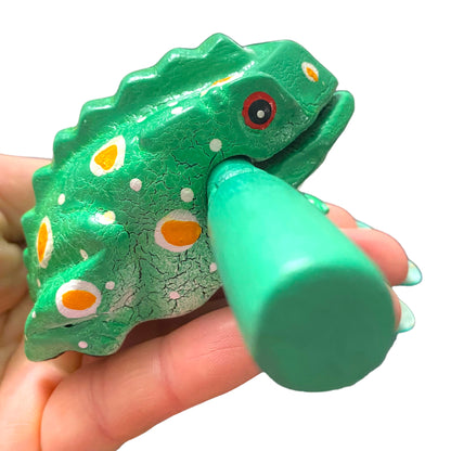 2" Small Mint Frog Musical Percussion Frog