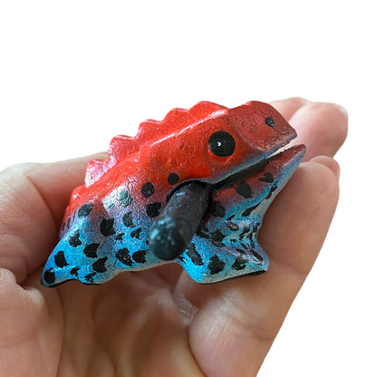 1.5" Extra Small Red Dart Wooden Musical Frog Percussion Instrument