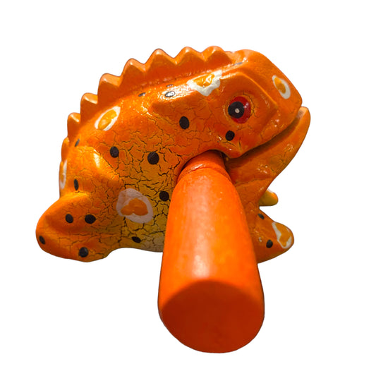 2" Small Pumpkin Frog Musical Percussion Frog
