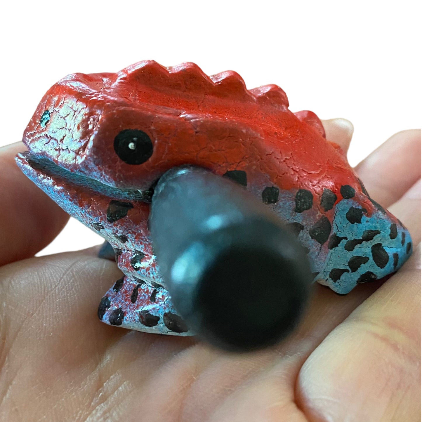 1.5" Extra Small Red Dart Wooden Musical Frog Percussion Instrument
