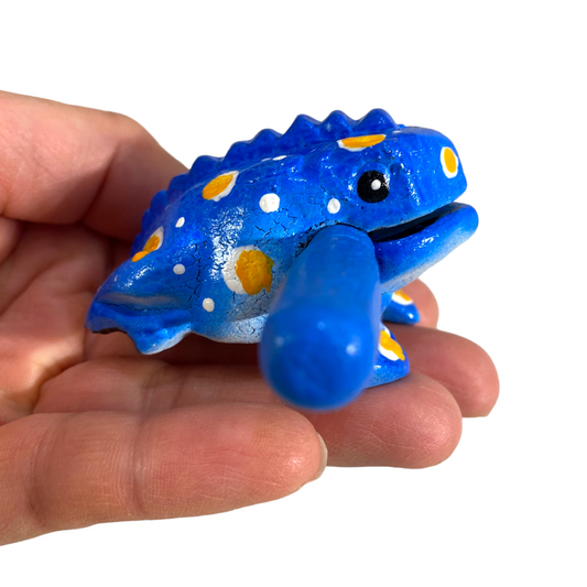 1.5" Extra Small Painted Winter Frog Musical Frog Percussion Instrument