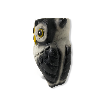 4" Painted White Wooden Musical Whistle Owl  Instrument