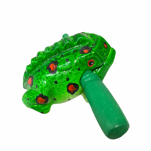 3" Medium Green Fire Musical Percussion Frog