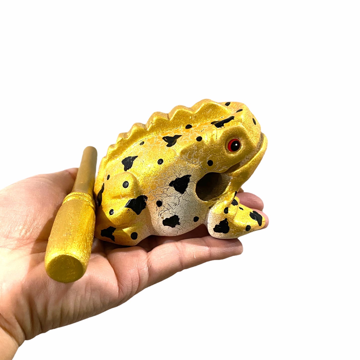 3" Medium Egypt Golden Musical Percussion Frog