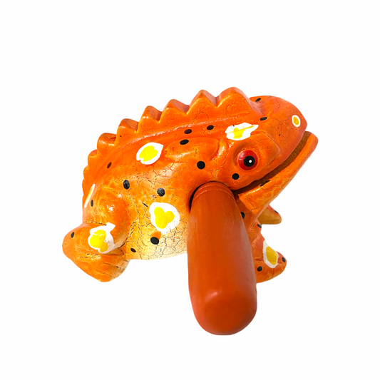 4" Large Pumpkin Frog Musical Frog Percussion Instrument