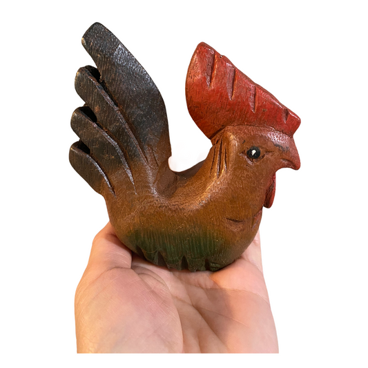 Painted Wooden Musical Whistle Rooster Instrument