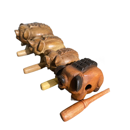 4" Wooden Musical Pig Percussion Instrument