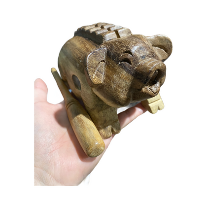 4" Wooden Musical Pig Percussion Instrument