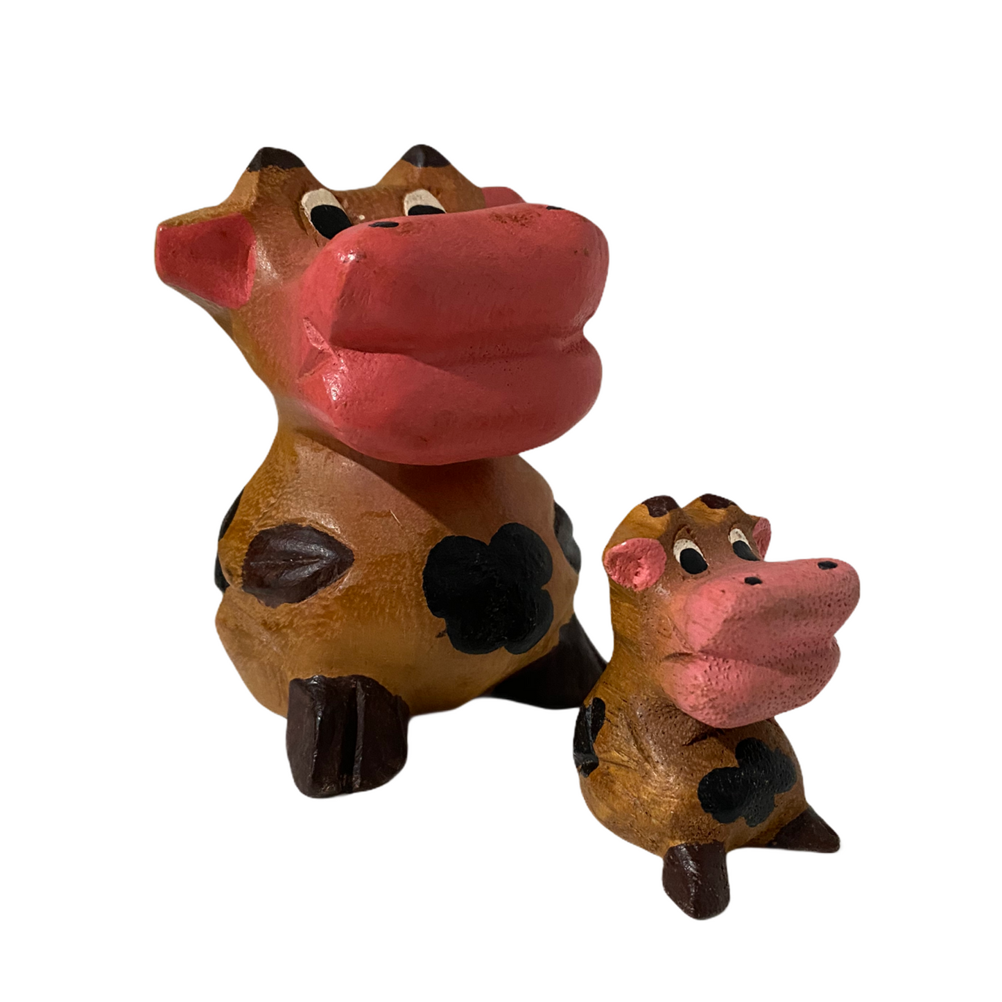 Painted Wooden Musical Whistle Cartoon Cow Percussion Instrument