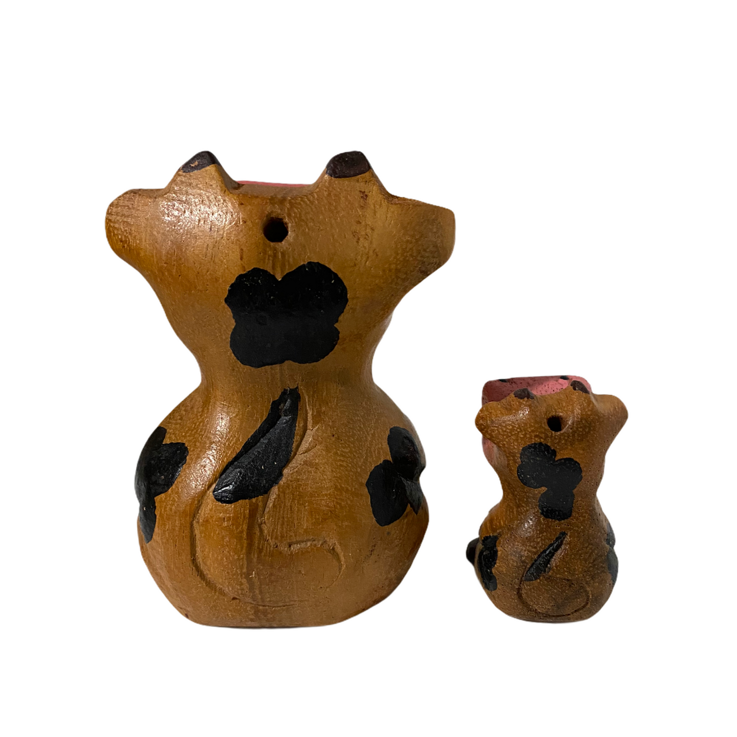 Painted Wooden Musical Whistle Cartoon Cow Percussion Instrument