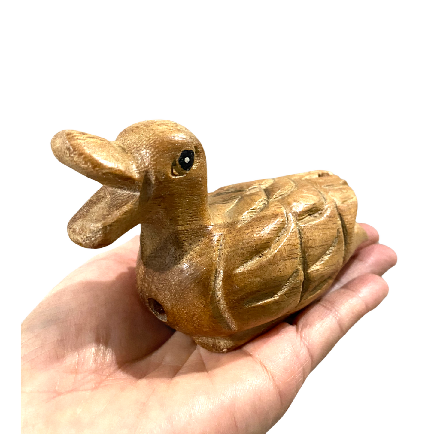 Painted Wooden Musical Whistle Duck Noise Maker Percussion Figurine