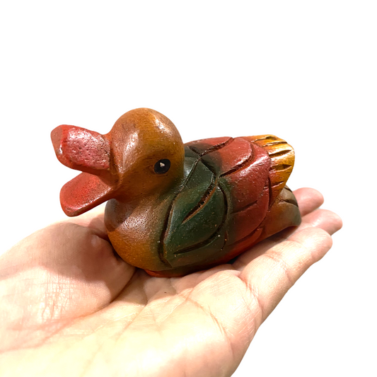 Painted Wooden Musical Whistle Duck Noise Maker Percussion Figurine