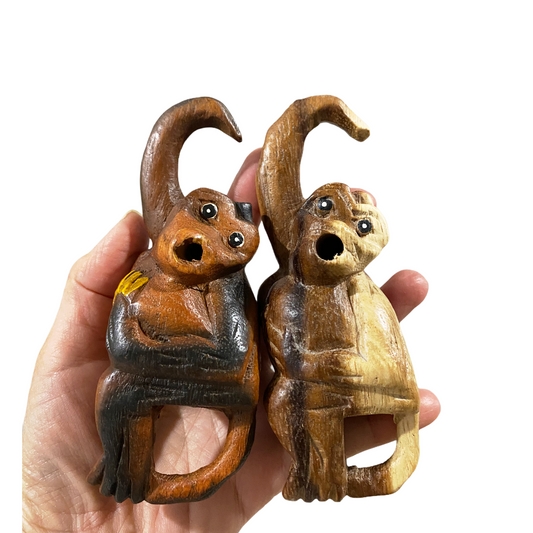 Wooden Musical Whistle Monkey Percussion Instrument