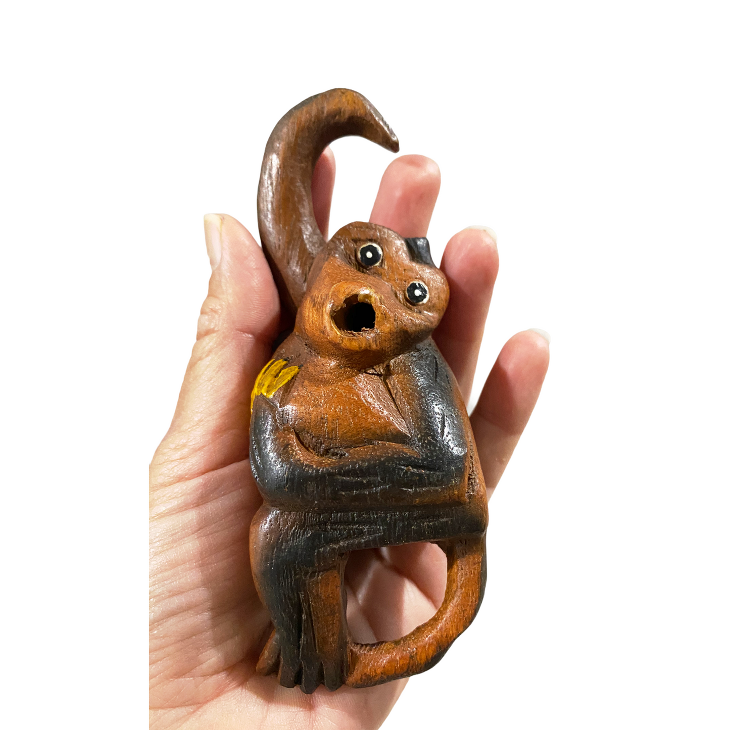 Painted Musical Whistle Monkey Percussion Instrument