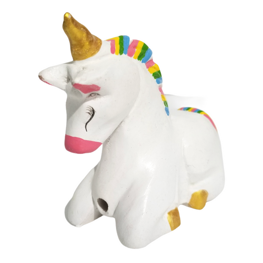Painted Wooden Musical Whistle Unicorn Instrument