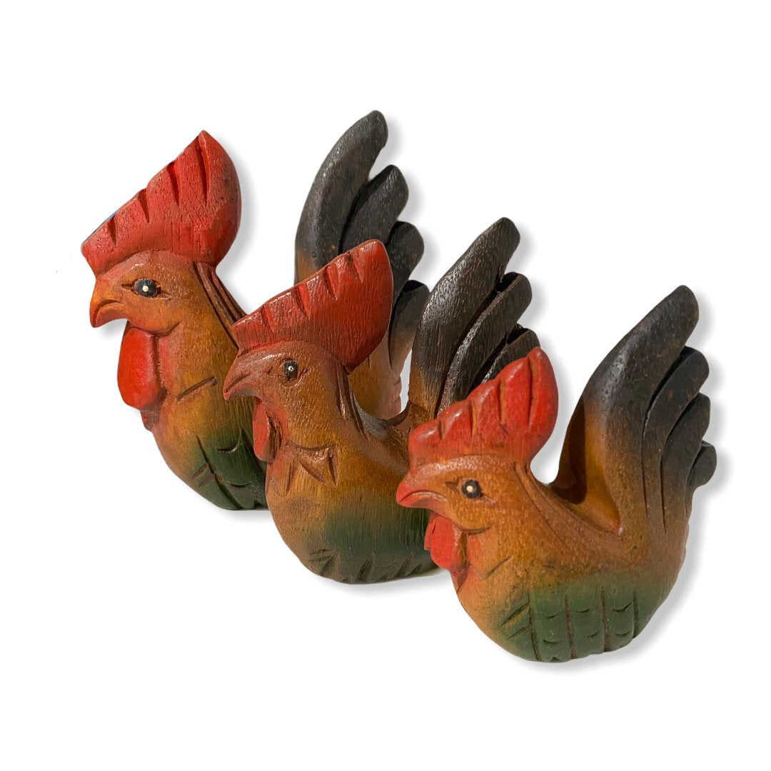 Painted Wooden Musical Whistle Rooster Instrument