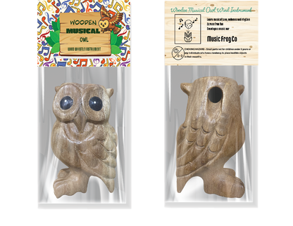 2" Wooden Musical Whistle Owl Percussion Instrument